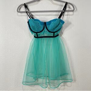 Victorias Secret Mesh Babydoll Lingerie Dress Rave Party Festival Sexy Y2k 34C